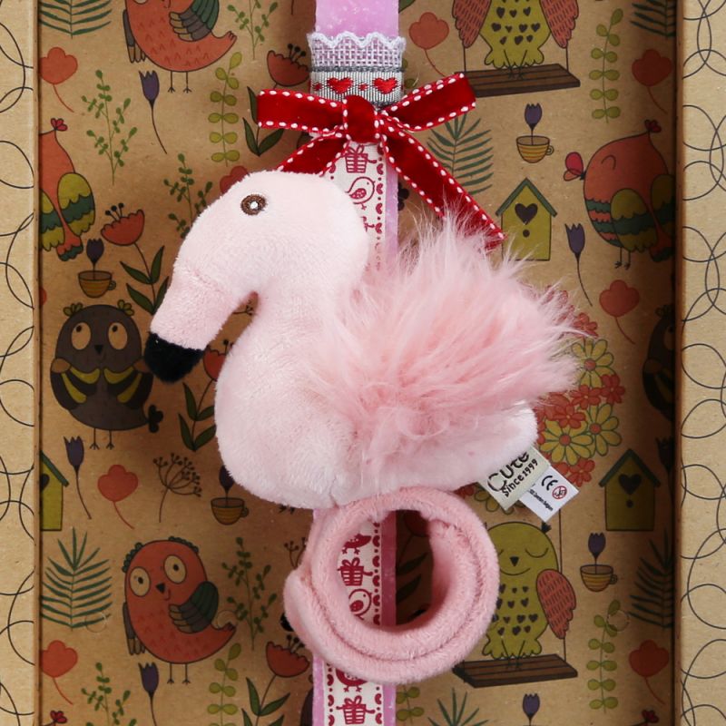 Easter Candle Flamingo plush slap bracelet