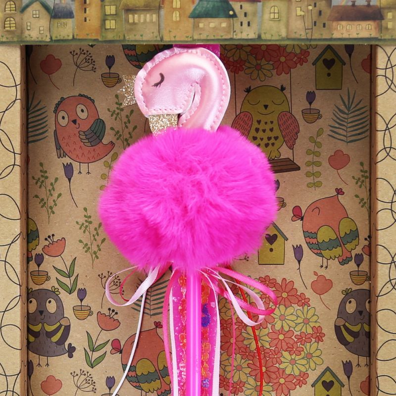 Easter candle with Pen Flamingo - Fuchsia