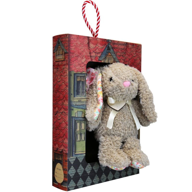 Easter candle with Fluffy Rabbit - Beige