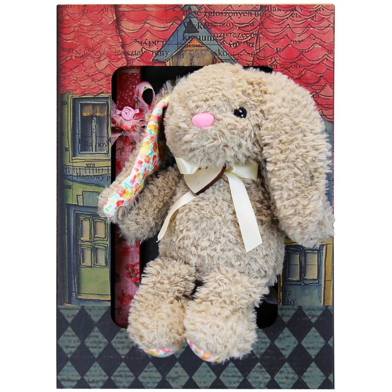 Easter candle with Fluffy Rabbit - Beige