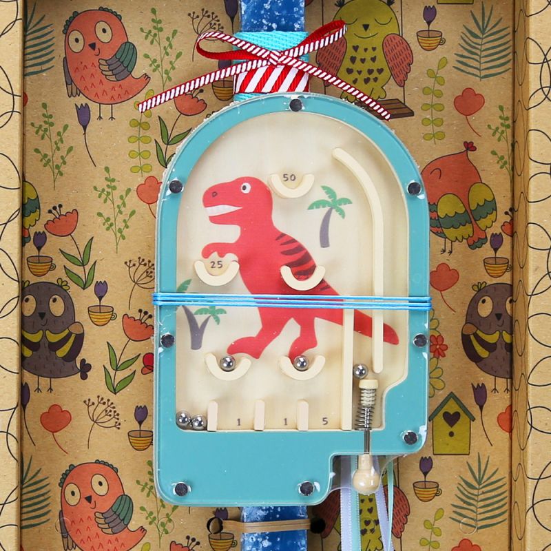 Easter candle with Mini Pinball - Orange Dinosaur