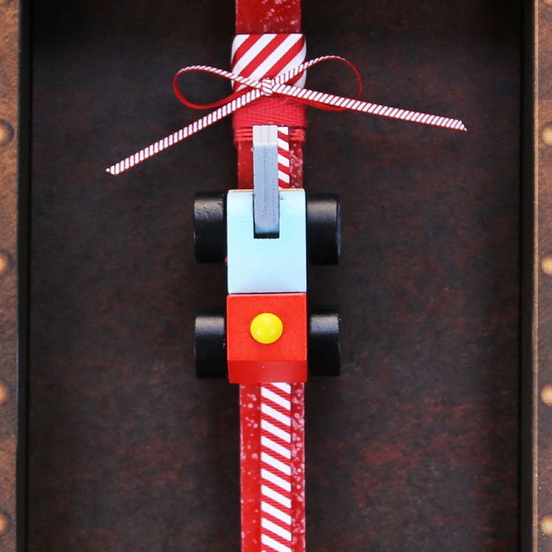 Easter candle with Mini Wooden Vehicle - Crane