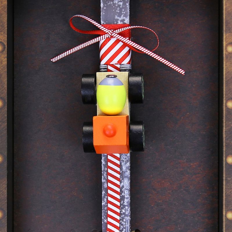 Easter candle with Mini Wooden Vehicle - Mixer