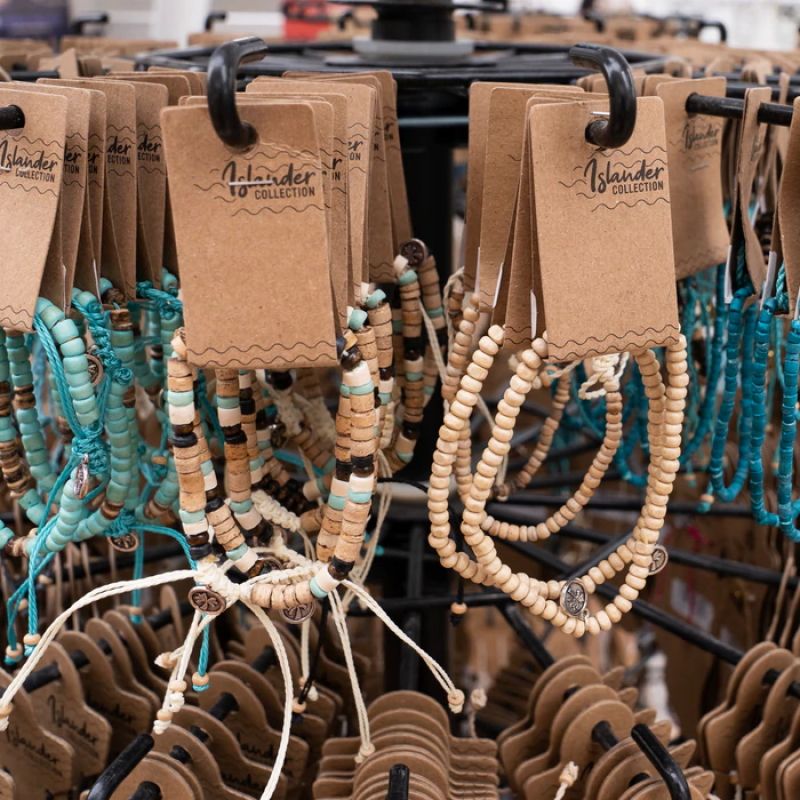 Βραχιόλι ξύλινες χάντρες - μπεζ