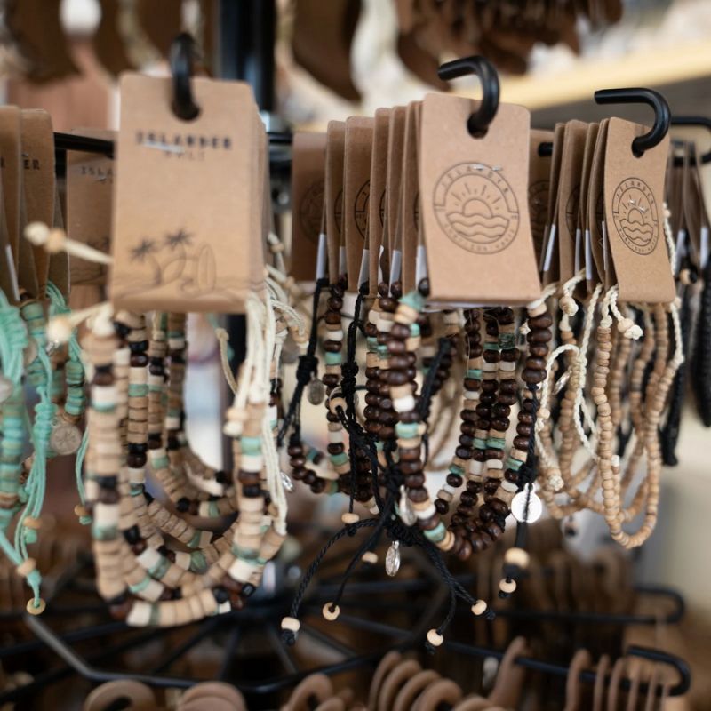 Βραχιόλι ξύλινες χάντρες - μπεζ κρεμ