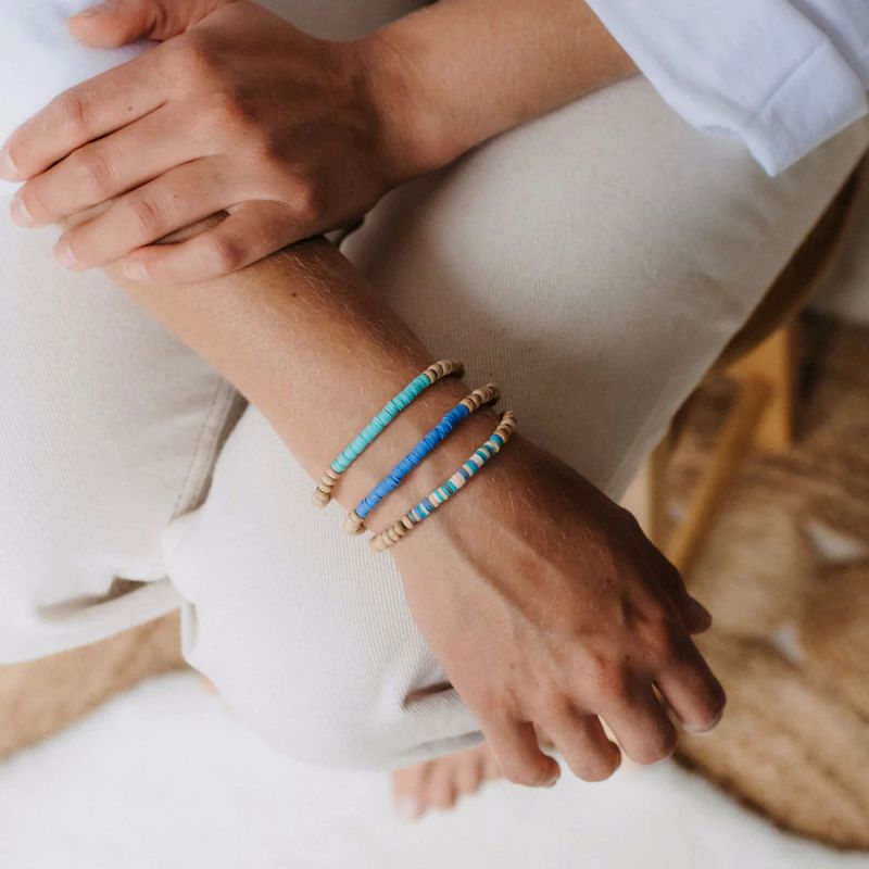 Beaded coconut wood bracelet