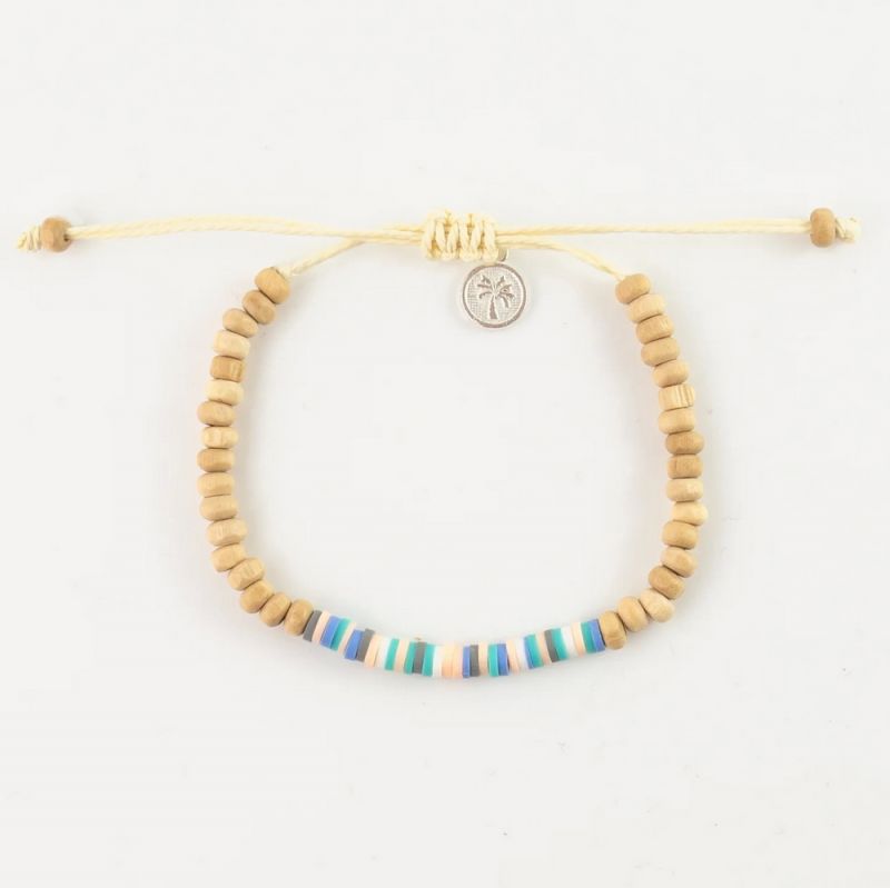 Beaded coconut wood bracelet