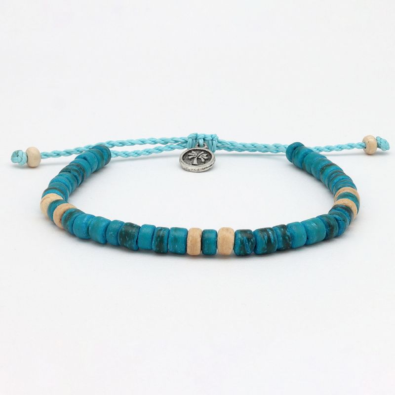 Beaded coconut wood bracelet
