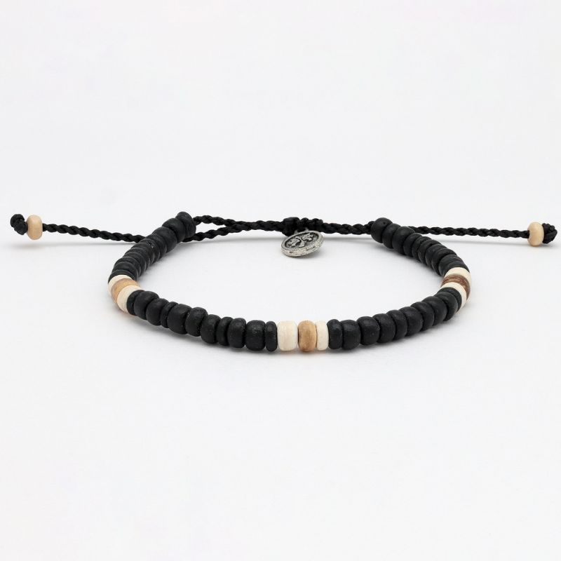 Beaded coconut wood bracelet