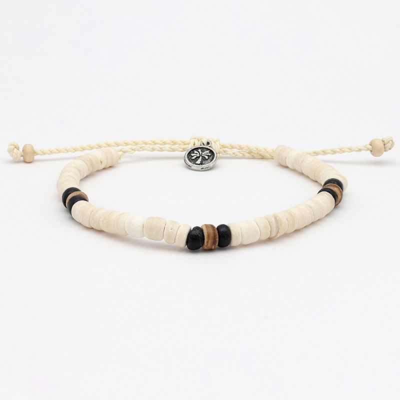 Beaded coconut wood bracelet