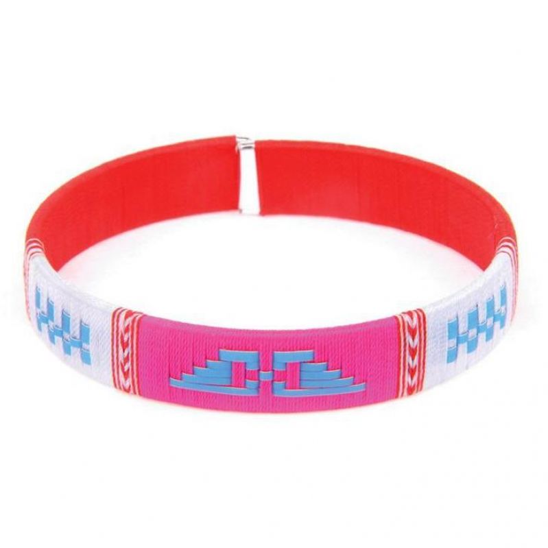 Neon bracelet with aztec pattern