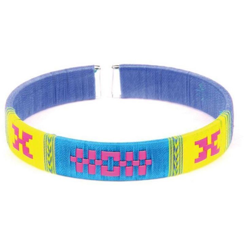 Neon bracelet with aztec pattern