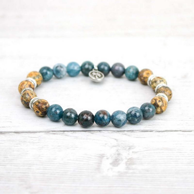 Βραχιόλι φυσική πέτρα & μέταλλο