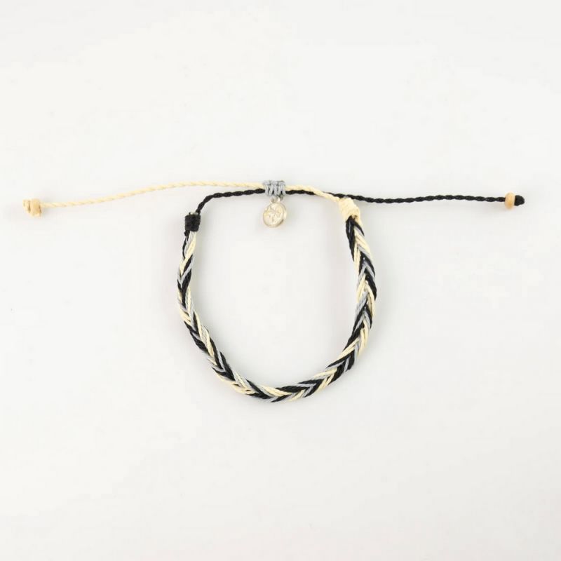 Plaited, wax polyester bracelet