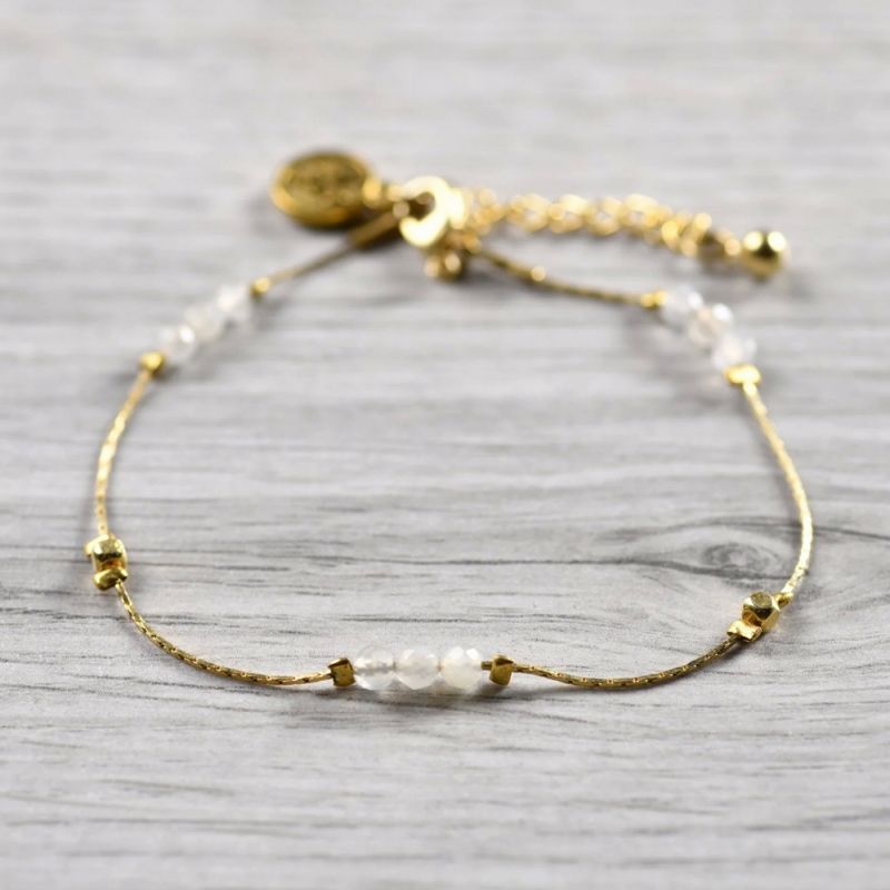 Gold plated bracelet with stones