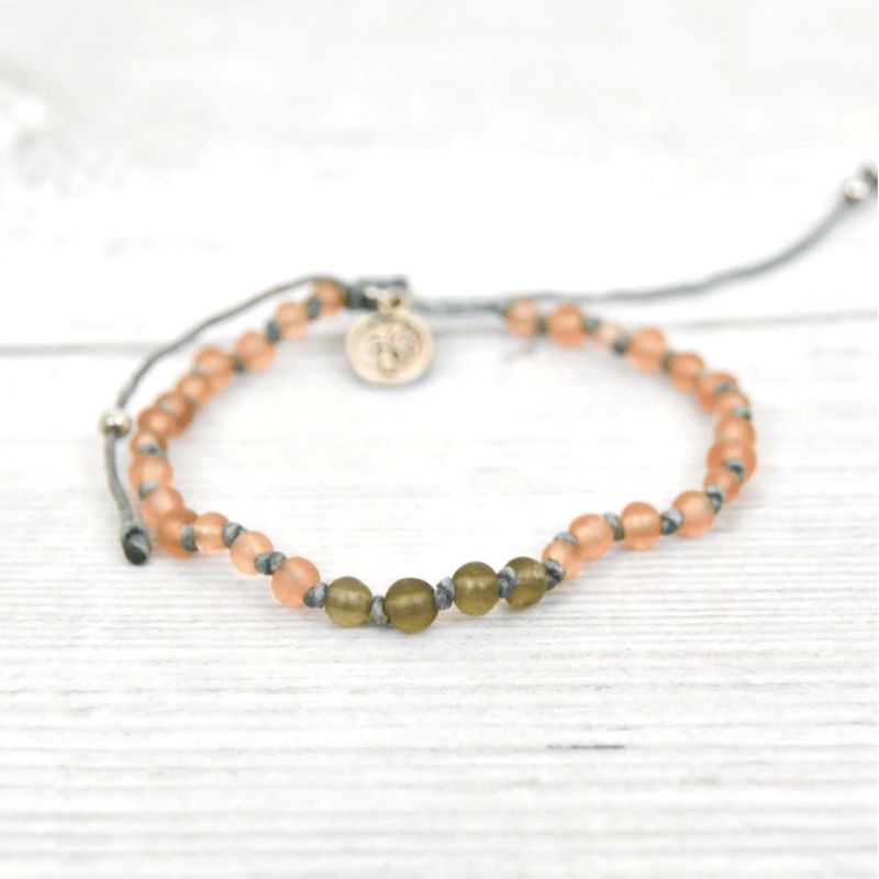 Seaglass bead bracelet