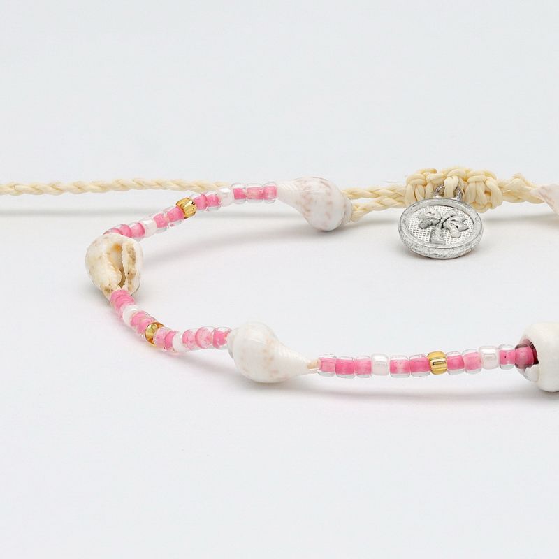 Βραχιόλι Κοχύλι & Χάντρες Ροζ