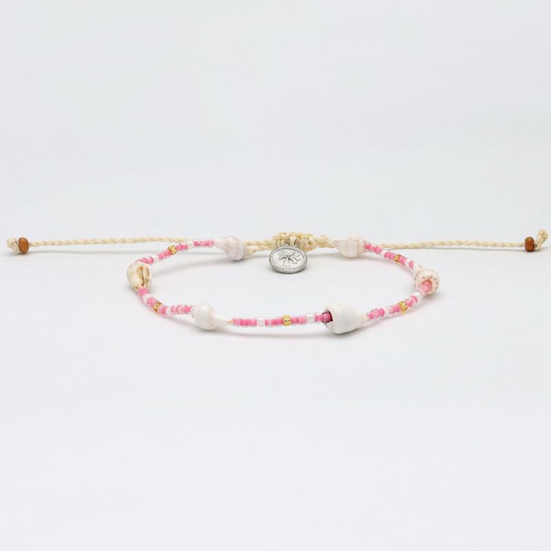 Βραχιόλι Κοχύλι & Χάντρες Ροζ
