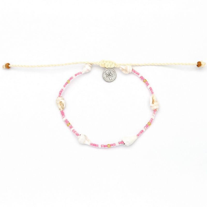 Βραχιόλι Κοχύλι & Χάντρες Ροζ