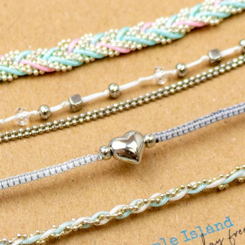 Σετ 4 βραχιολιών - καρδιά