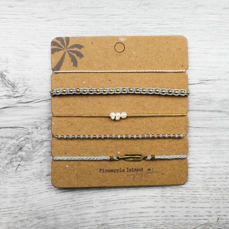 Σετ 5 βραχιολιών - γκρι