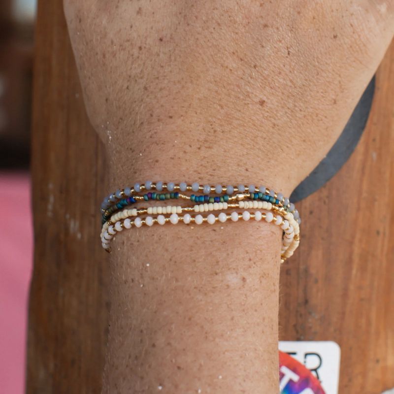 Βραχιόλι Lyla διπλό - μπεζ κρεμ