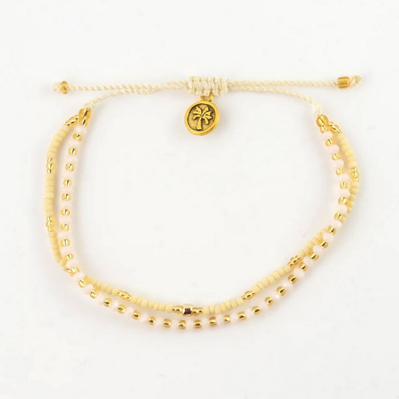 Βραχιόλι Lyla διπλό - μπεζ κρεμ