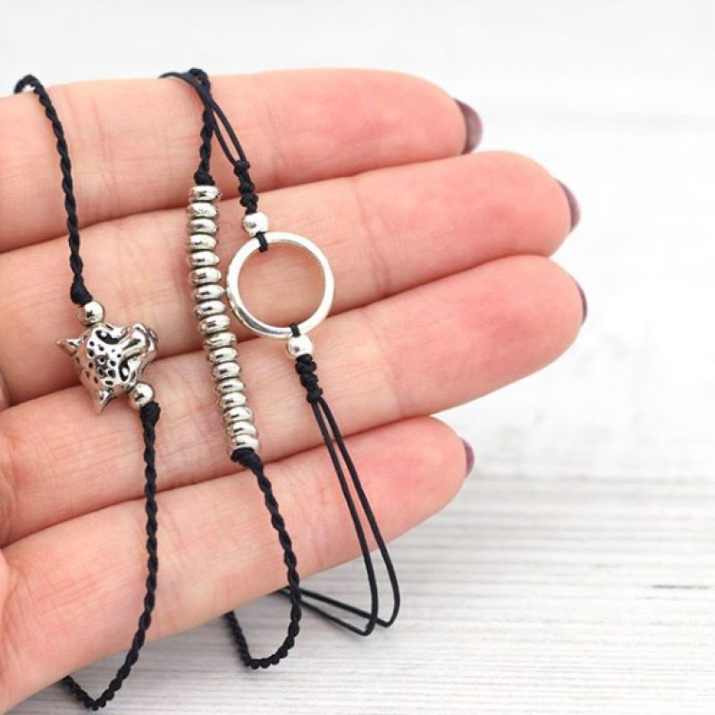 Silver ring beads  bracelet