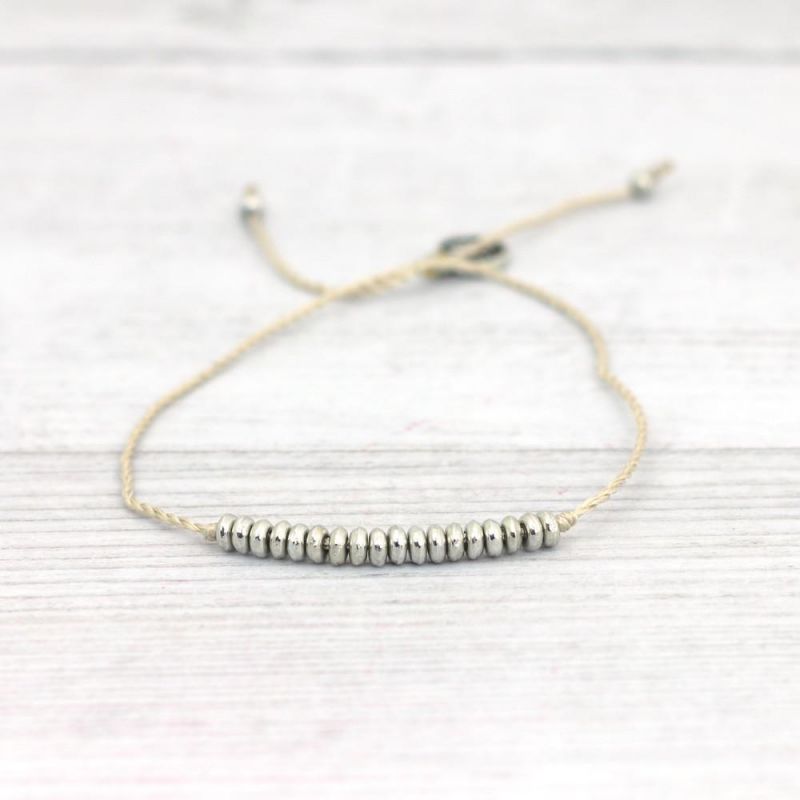 Silver ring beads  bracelet