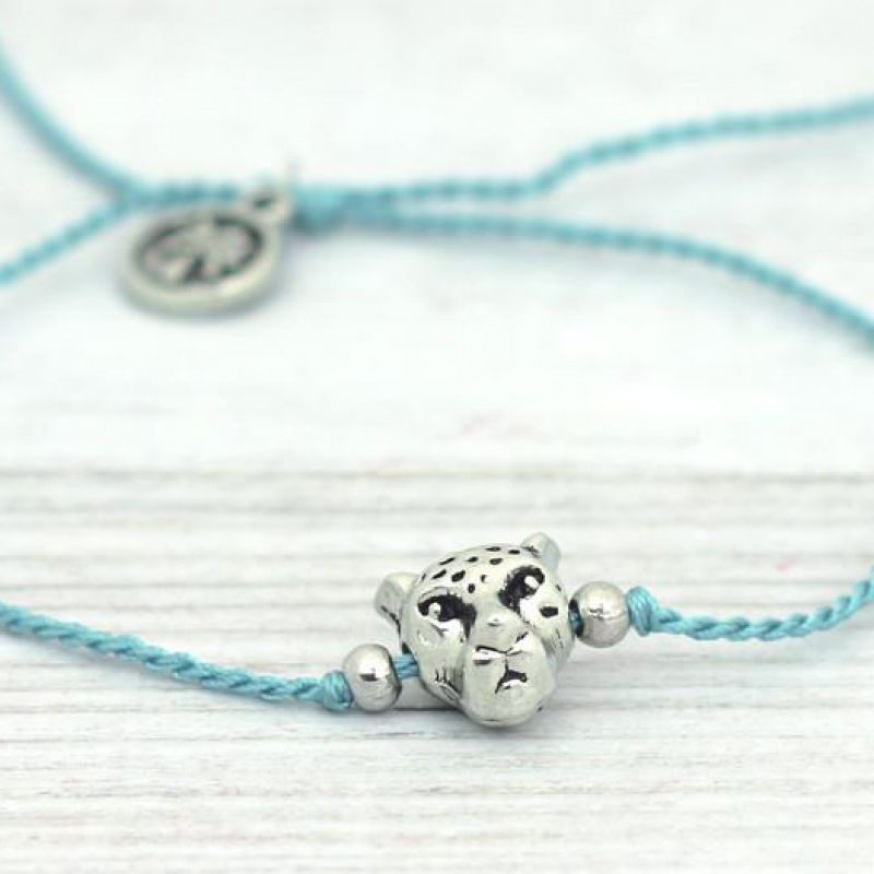 Silver-plated leopard bracelet 