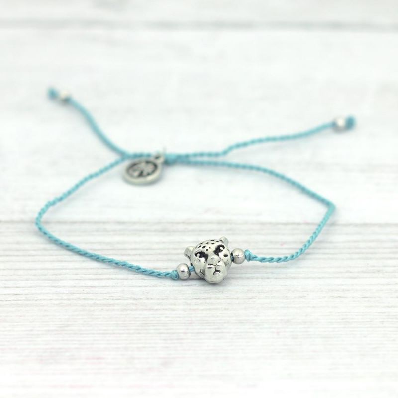 Silver-plated leopard bracelet 