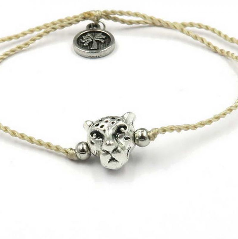 Silver-plated leopard bracelet 