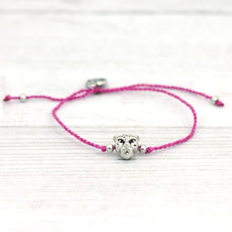 Silver-plated leopard bracelet 