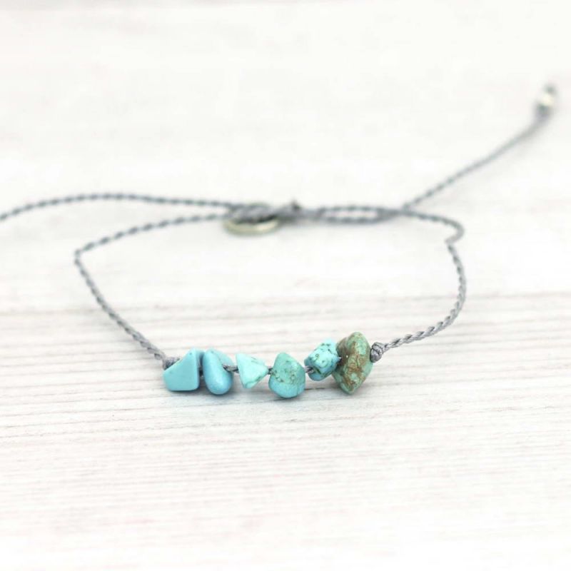 Βραχιόλι Lyla με τυρκουάζ πέτρες - γκρι