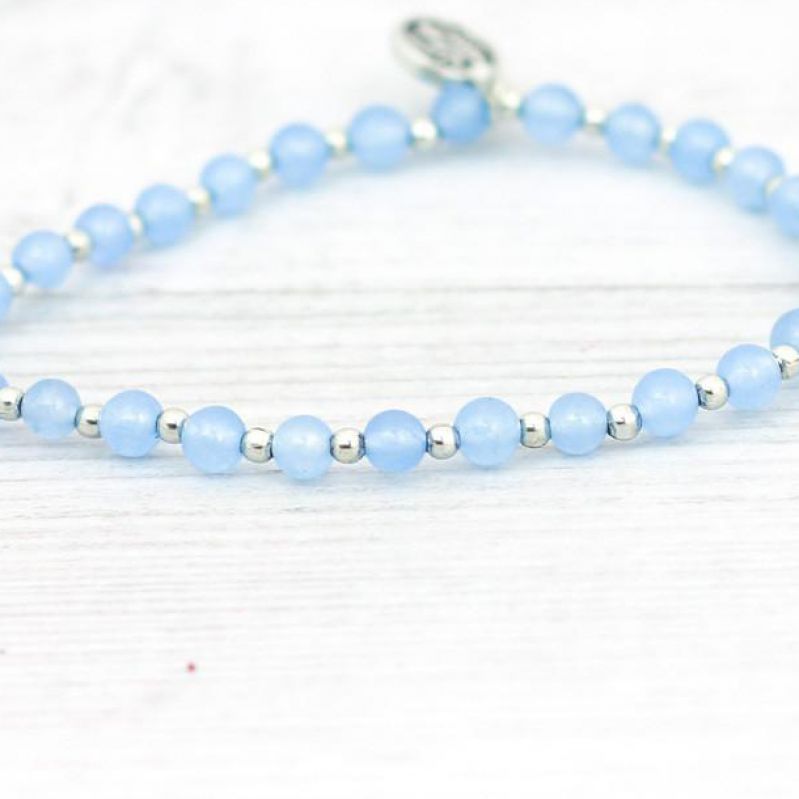 Throat Chakra Blue woven bracelet.