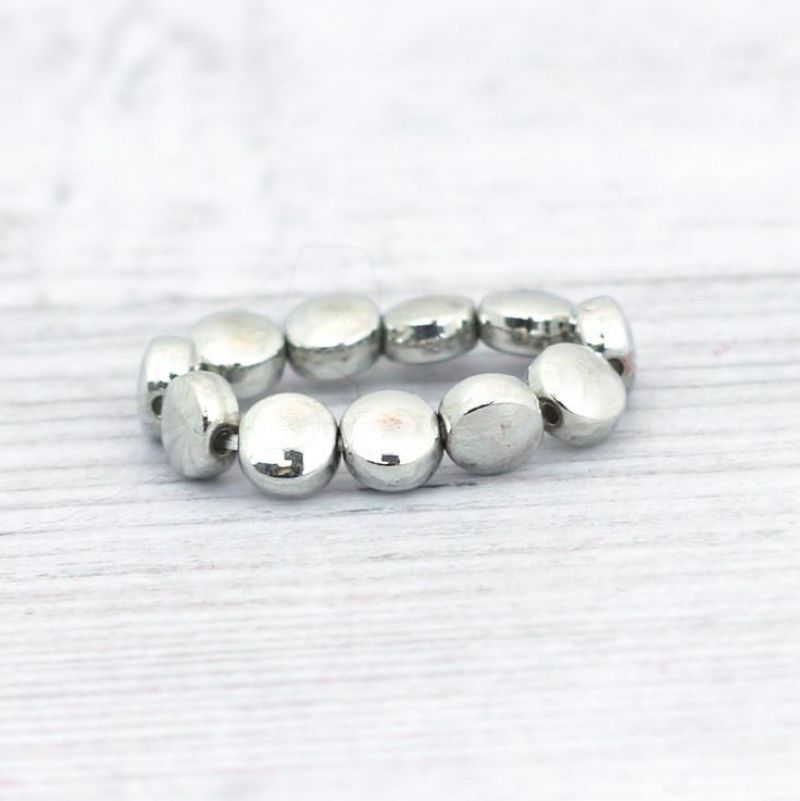 Elastic silver metal ring