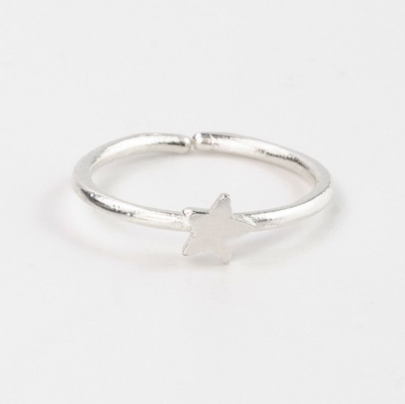 Adjustable, silver plated ring