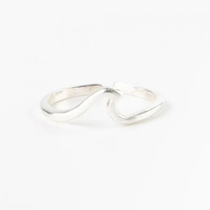 Δακτυλίδι ποδιού κύμα - ασημί