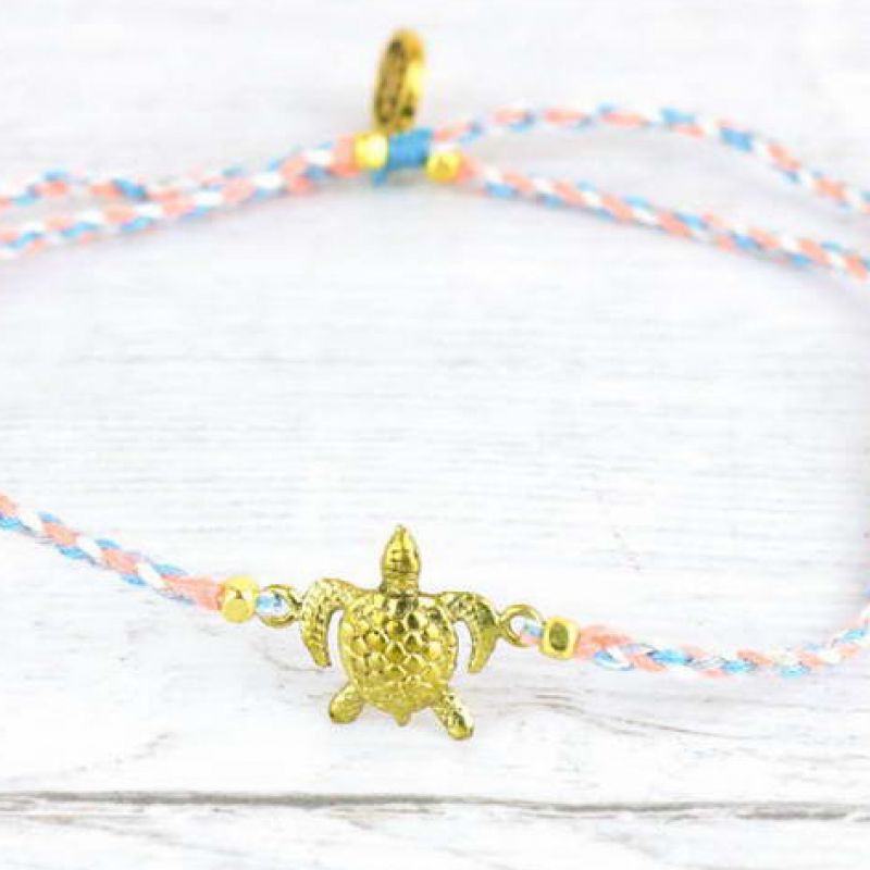 Βραχιόλι ποδιού βαμβακερό - χελώνα