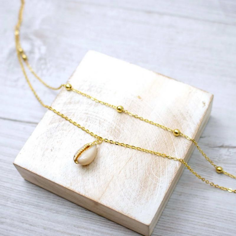 Shell gold-plated anklet