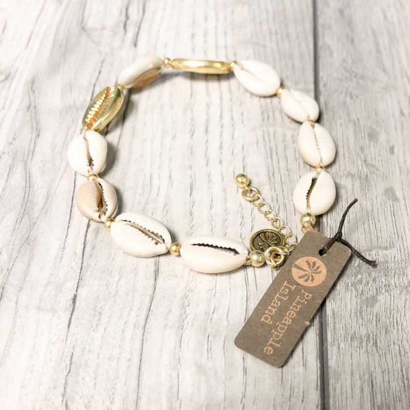 Βραχιόλι ποδιού κοχύλια - επίχρυσο