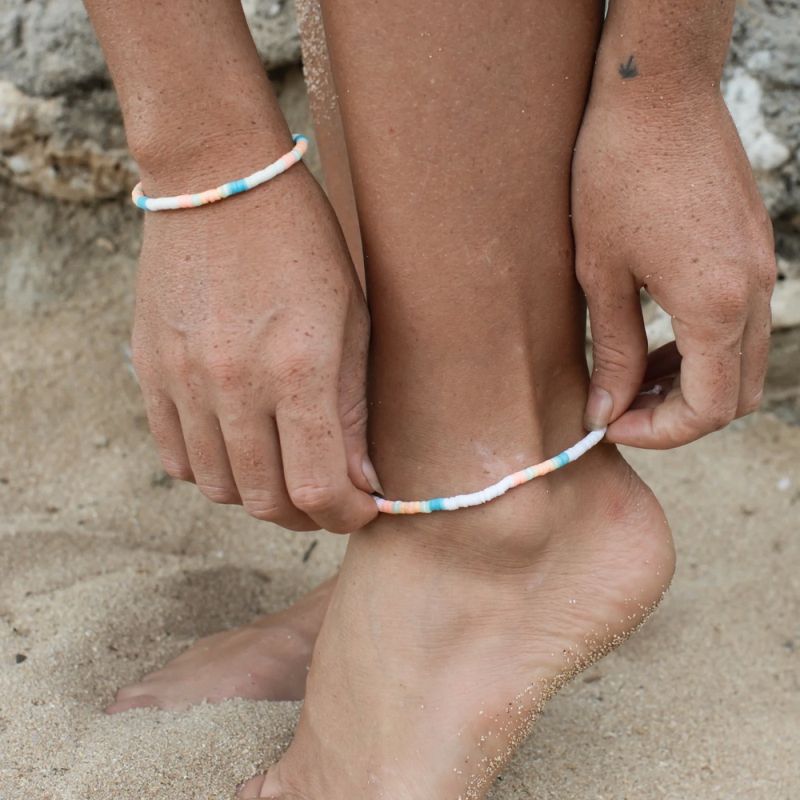 Clay disc anklet