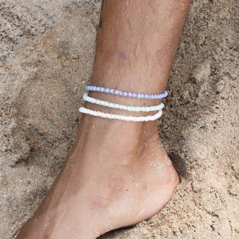 Frosted glass anklet