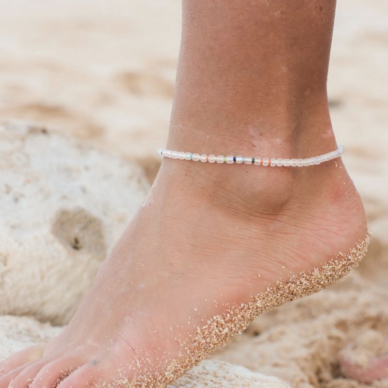 Frosted glass anklet
