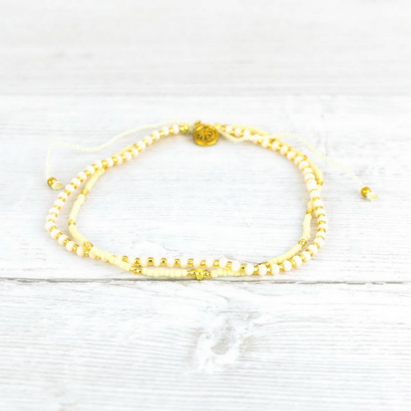 Βραχιόλι ποδιού Lyla διπλό-ιβουάρ