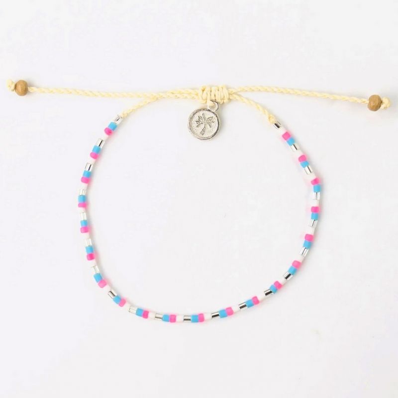Adjustable beaded anklet
