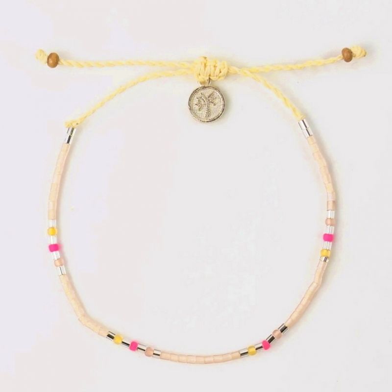 Adjustable beaded anklet