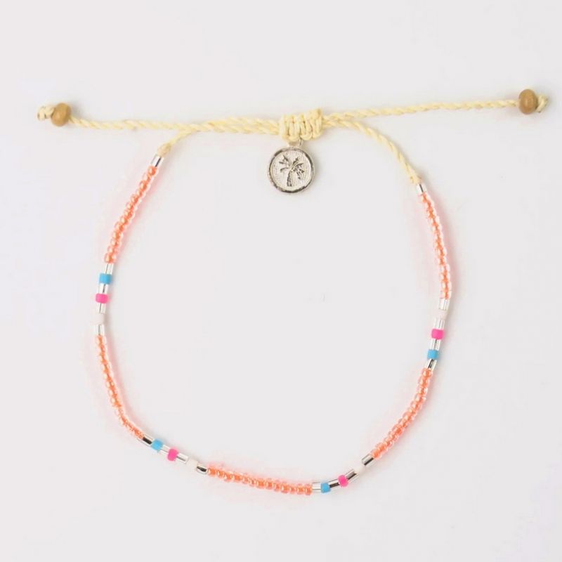 Adjustable beaded anklet