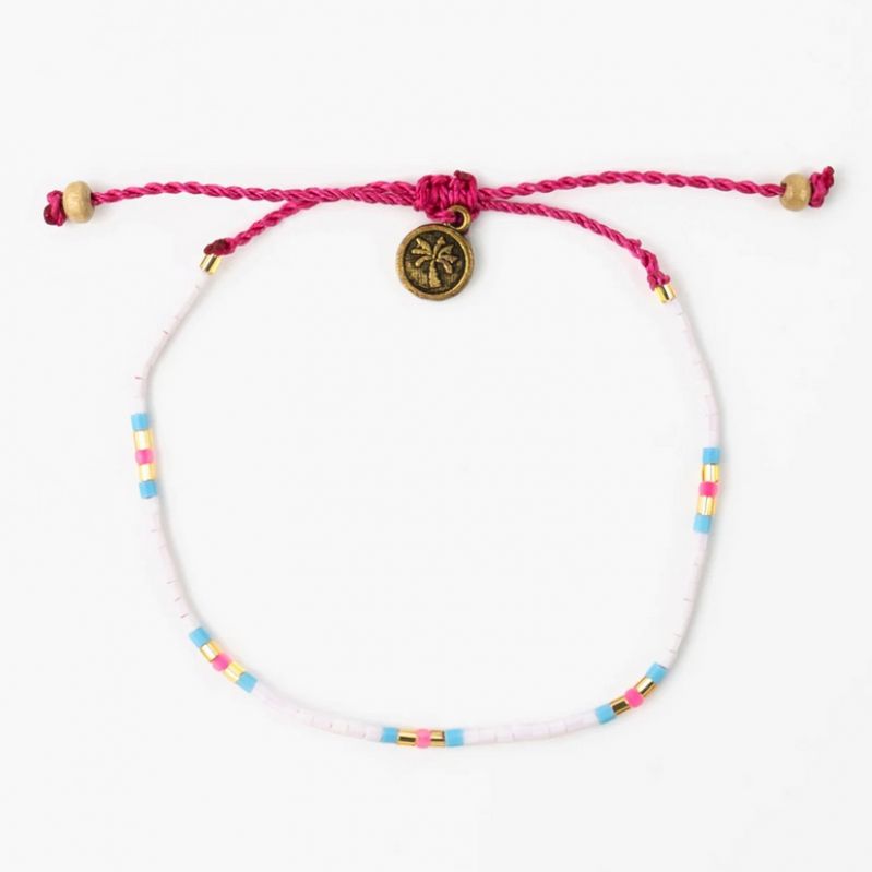 Adjustable beaded anklet