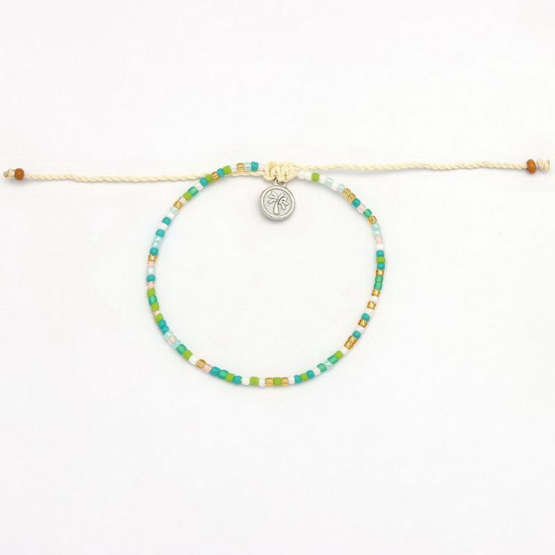 Βραχιόλι Ποδιού Mini Χάντρες Πράσινο